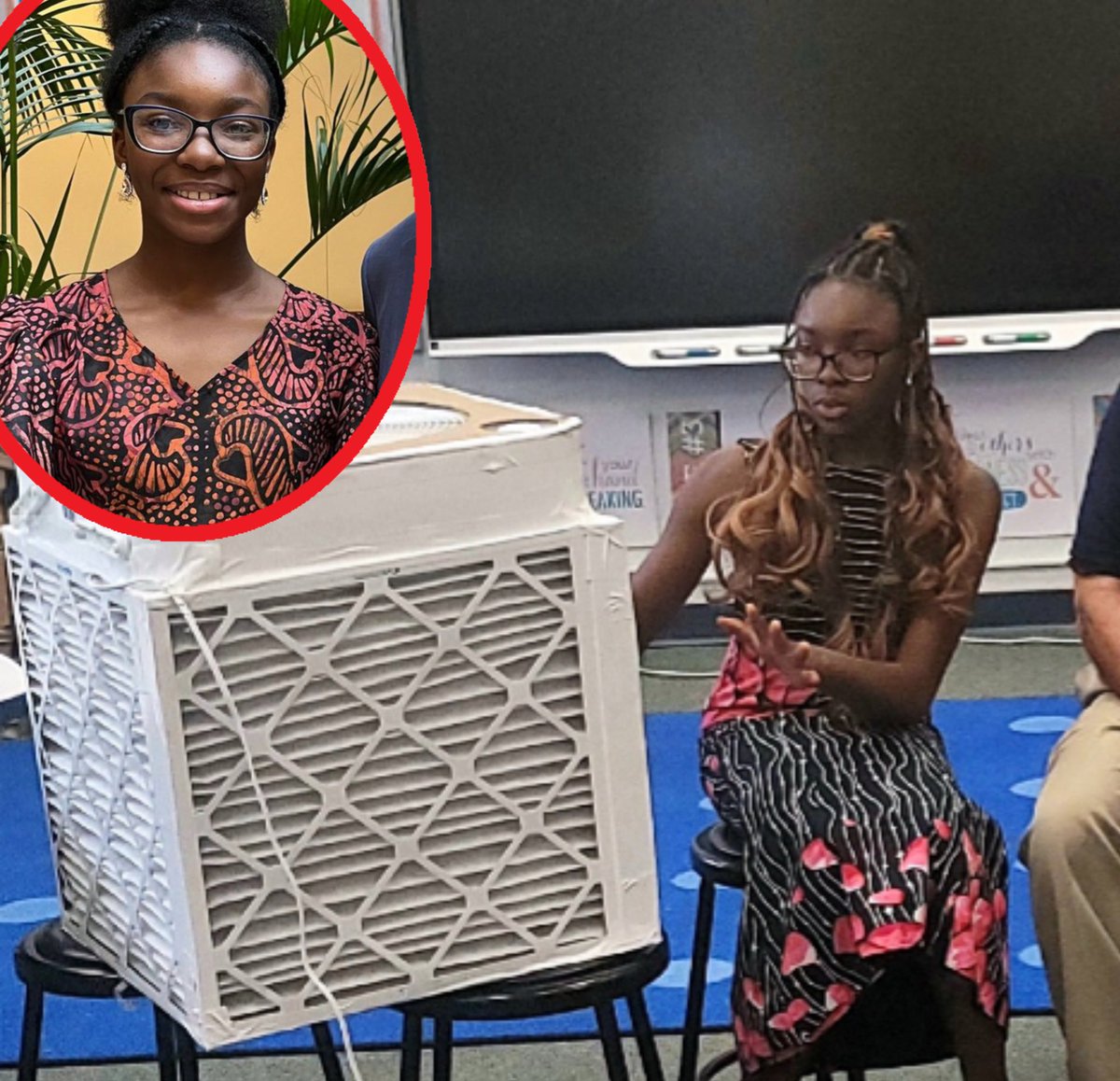 Wow 🤩 🙌🏾

Meet Eniola Shokunbi, a 12-year-old Nigerian-American student in Connecticut, has secured $11.5 million in state funding to produce her innovative, low-cost air filtration system for schools. The filters remove over 99% of airborne viruses.