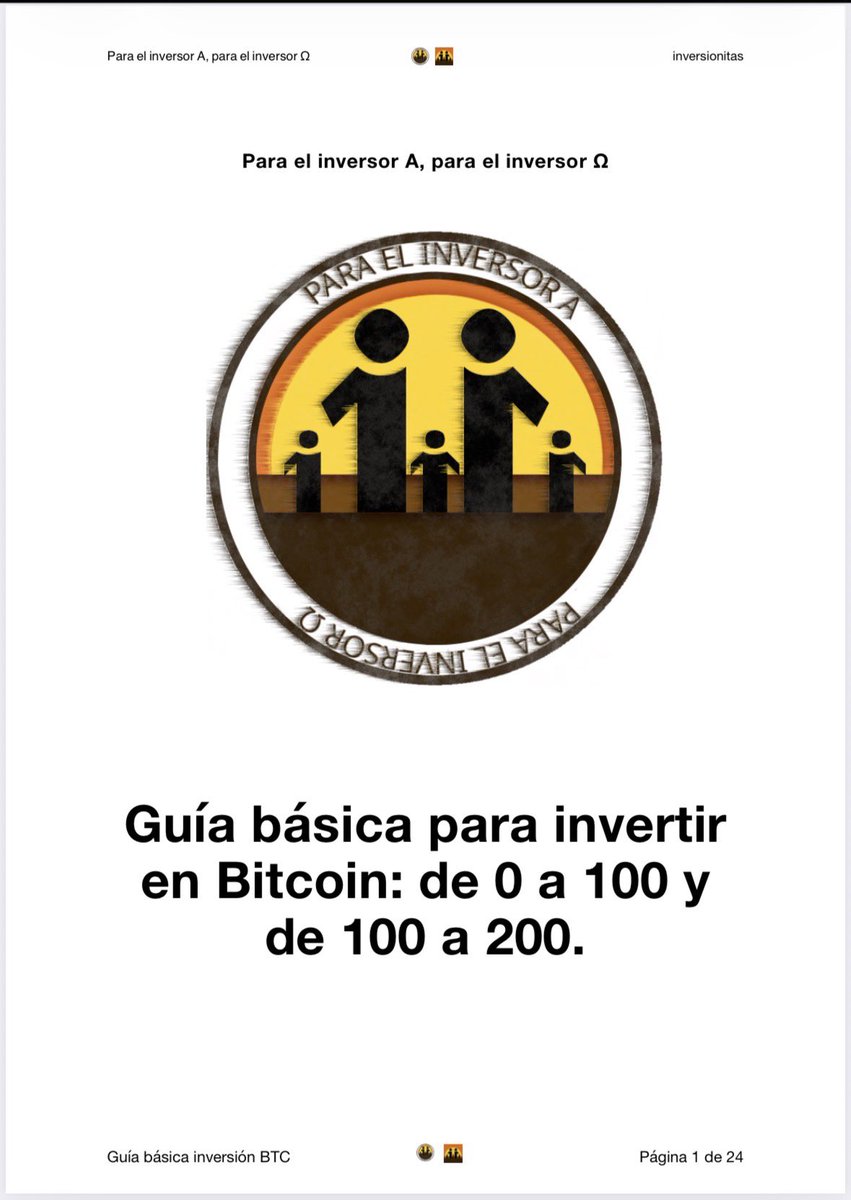 ‼️Guía básica para invertir en Bitcoin‼️

Si quieres aprender a invertir👉esta es tu guía.

Si quiere profundizar en tu inversión👉esta es tu guía.

Pasa de 0 a 100 y de 100 a 200.

24 páginas.

¿La quieres GRATIS?

Dale LIKE+RT y dímelo  en un comentario.

¡Disfruta y aprende!