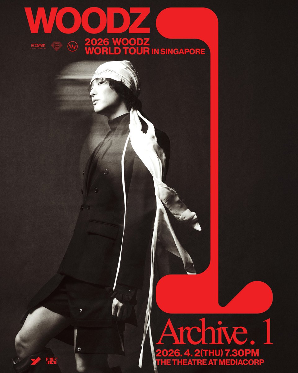 Singapore MOODZ, this is the moment you've been waiting for (｡◝‿◜｡)🎉

🇸🇬 2026 WOODZ WORLD TOUR＇Archive. 1＇IN SINGAPORE

📅 Date: 2 April 2026 (Thu)
⏰ Time: 7.30PM
📍 Venue: The Theatre at Mediacorp

Stay tuned to <a href="/friedrice_live/">FriedRice Entertainment</a> for ticketing details! 🎟️

#WOODZ #우즈