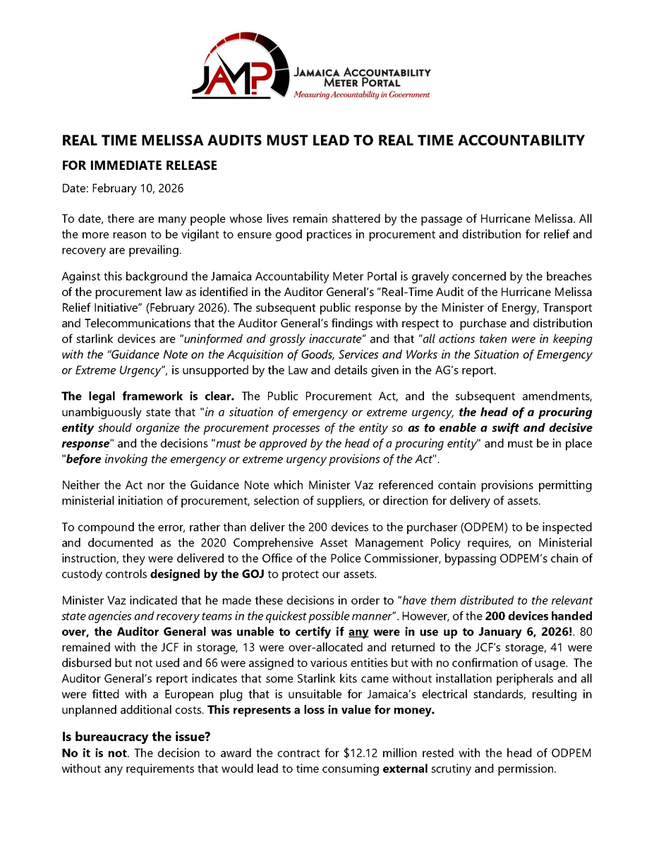 Jamaica Accountability Meter Portal tweet media