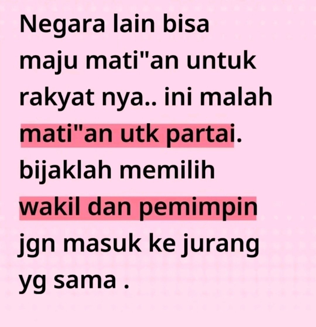 Dengan TIDAK memilih PSI , berarti sudah membantu negara menjadi lebih baik.
~