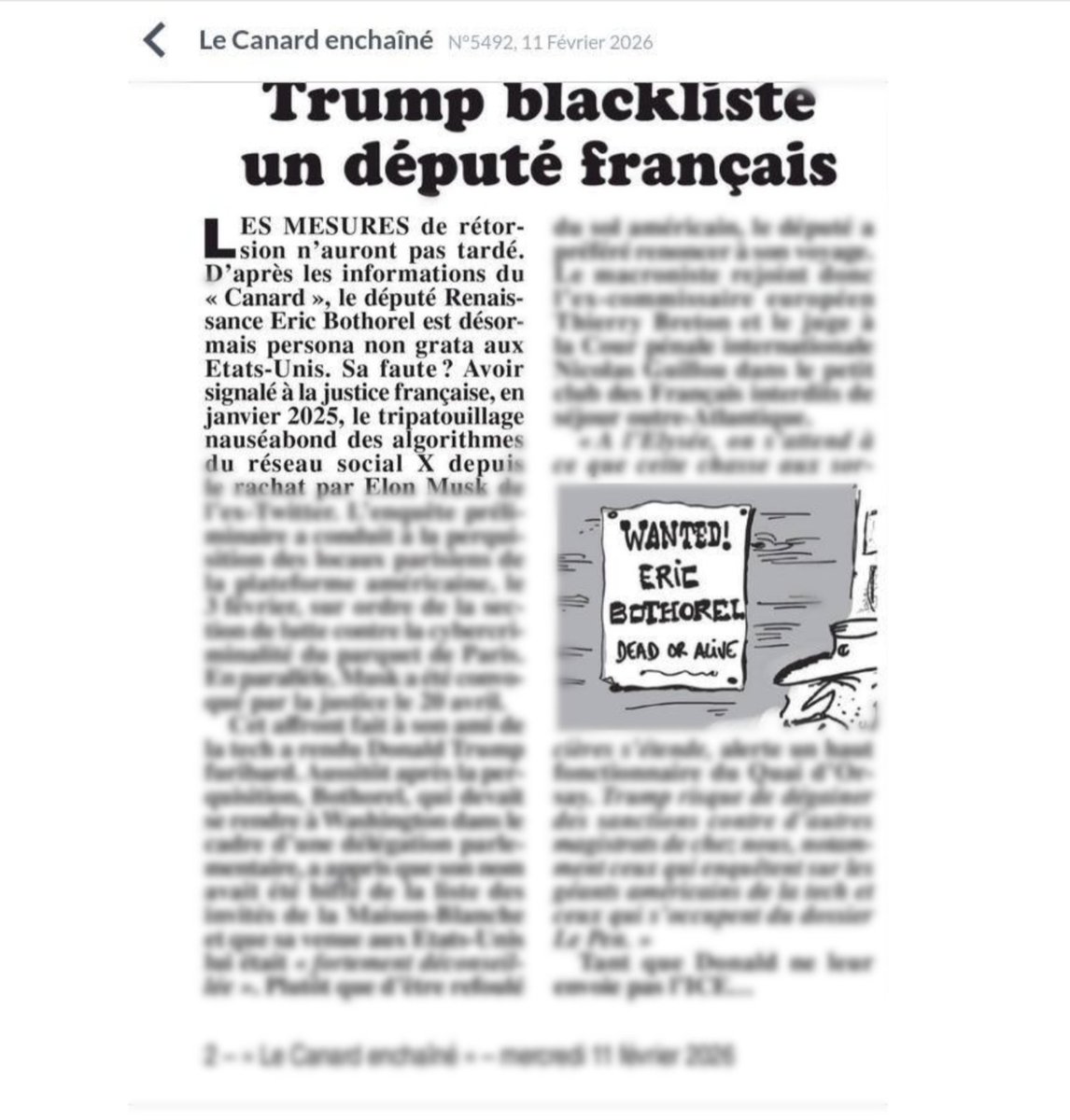 ℹ️
Nouvelle désignation de persona non grata par l'administration Trump : le député <a href="/ebothorel/">Éric Bothorel #FluctuatNecMergitur</a> 

Trump protège une entreprise privée qui ne respecte pas la loi française. On peut appeler ça du népotisme ou méthode mafieuse.. ou les deux.

🗞️ à lire dans le <a href="/canardenchaine/">Le Canard enchaîné</a>