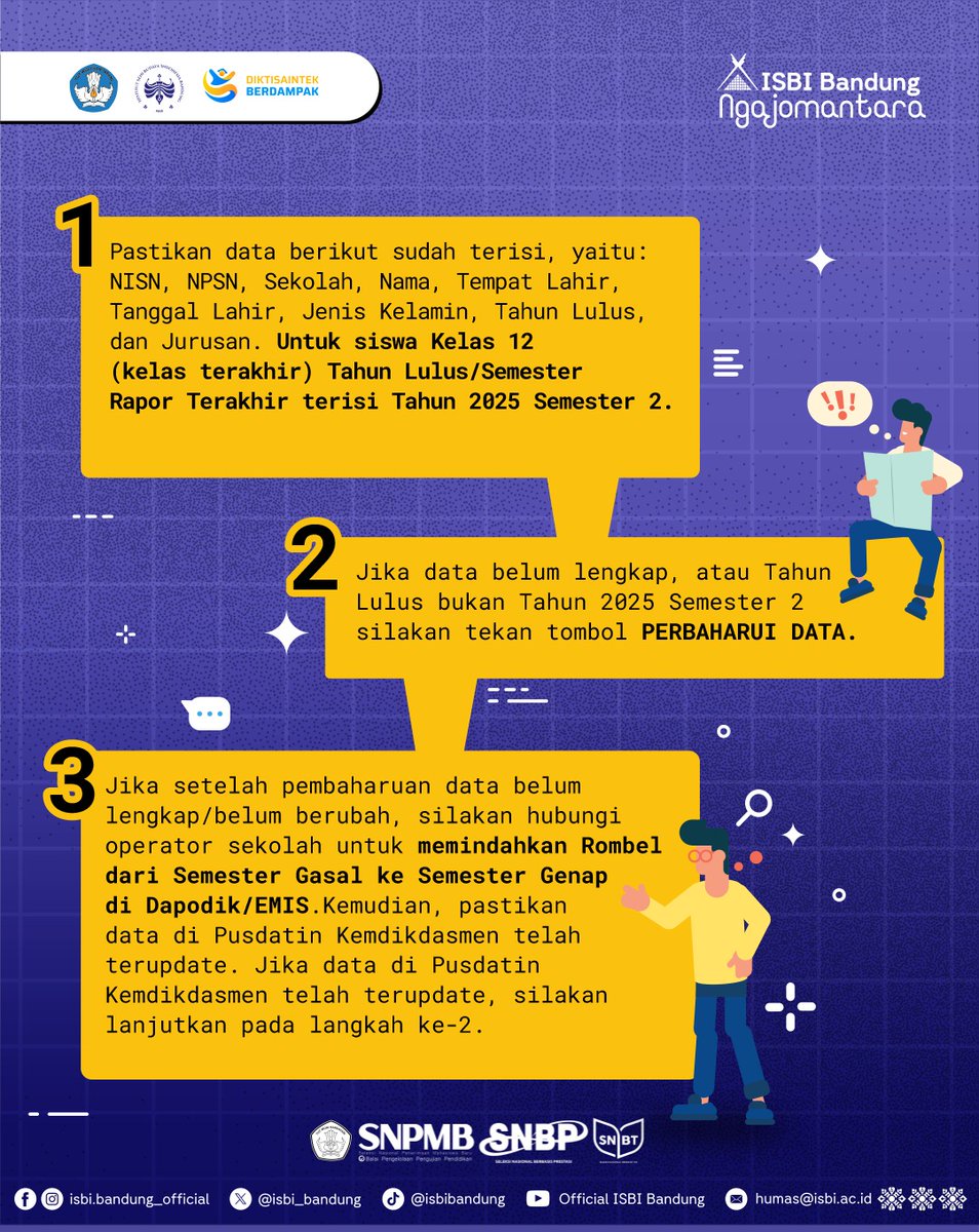 Mengalami Kendala Saat Menyimpan Permanen Akun SNPMB? Jangan panik!

isbi.ac.id/mengalami-kend…

Semangat Sobat Biru mengejar kampus impianmu!
Salam Seni dan Budaya!

#ISBIBandung #SNPMB2026 #SNBP2026
#CentreofCreativity #DiktisaintekBerdampak