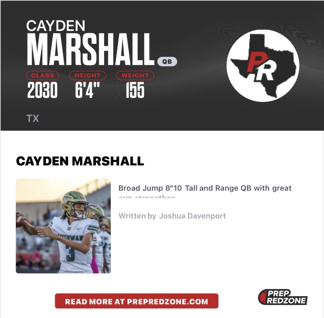 Cayden Marshall 2030 QB tweet media
