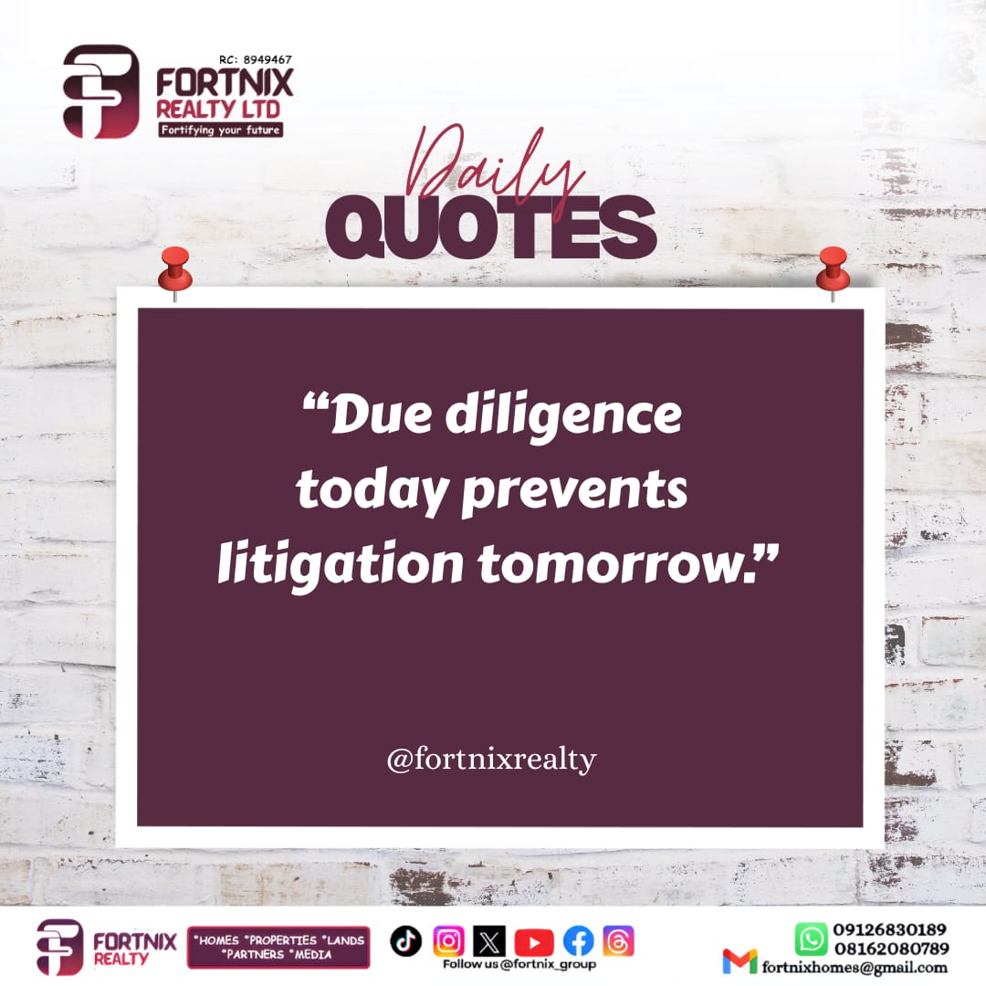 Fortnix_realty's tweet photo. 𝐀𝐭 𝐅𝐎𝐑𝐓𝐍𝐈𝐗 𝐑𝐄𝐀𝐋𝐓𝐘 𝐋𝐓𝐃, we believe prevention is better than litigation.
Real estate is not just about acquiring property 
it’s about securing peace of mind.
📄 Every document verified.
📍 Every boundary confirmed.
🔎 Every detail inspected. https://t.co/2LhuvqwjNc