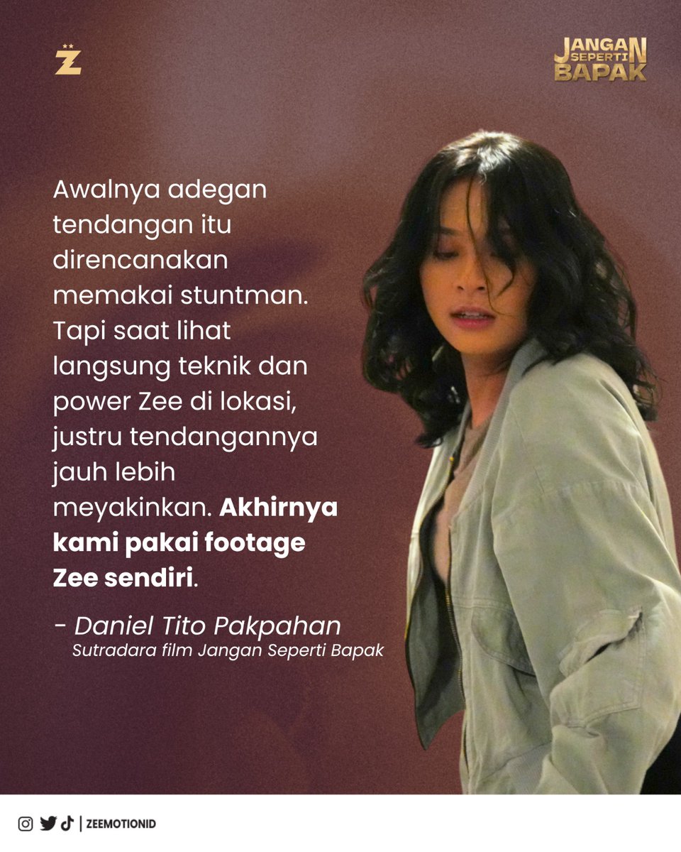 ZeeMotionID's tweet image. Rencananya pakai stuntman, tapi @_zeeasadel malah bikin sang sutradara bikin keputusan ini!

Awalnya adegan tendangan dalam film ini direncanakan menggunakan stuntman, namun fakta menarik terungkap saat tim Zeemotion mewawancarai sutradara di gala premiere.

Kok bisa? 😱