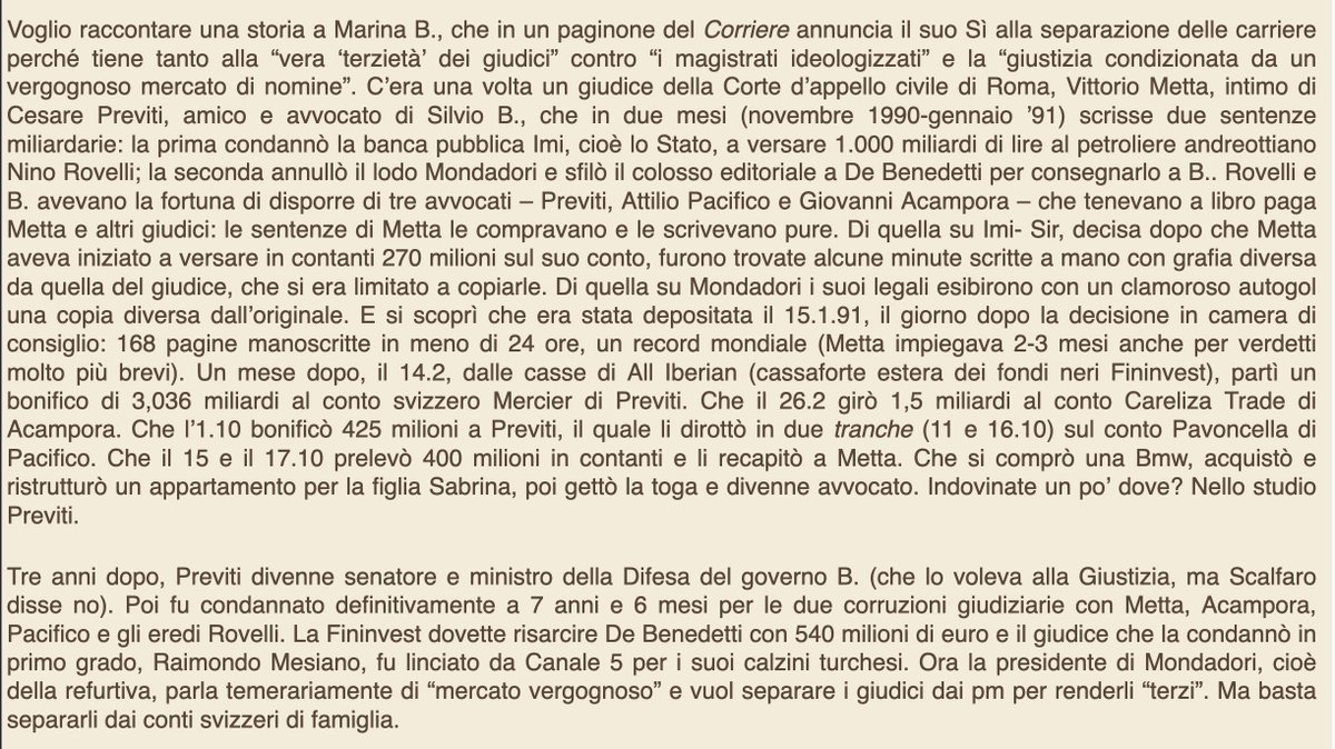 MaxLandra's tweet photo. Marina va al mercato
#Travaglio
Voglio raccontare una storia a #Marina #berlusconi su #Previti, #Rovelli #Pacifico e #Acampora che tenevano a libro paga #Metta e altri giudici https://t.co/5BdyKZQ1UJ