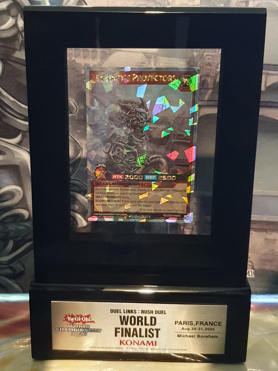 Yugioh World Championship WCS 2025 2nd place prize card The Lady's