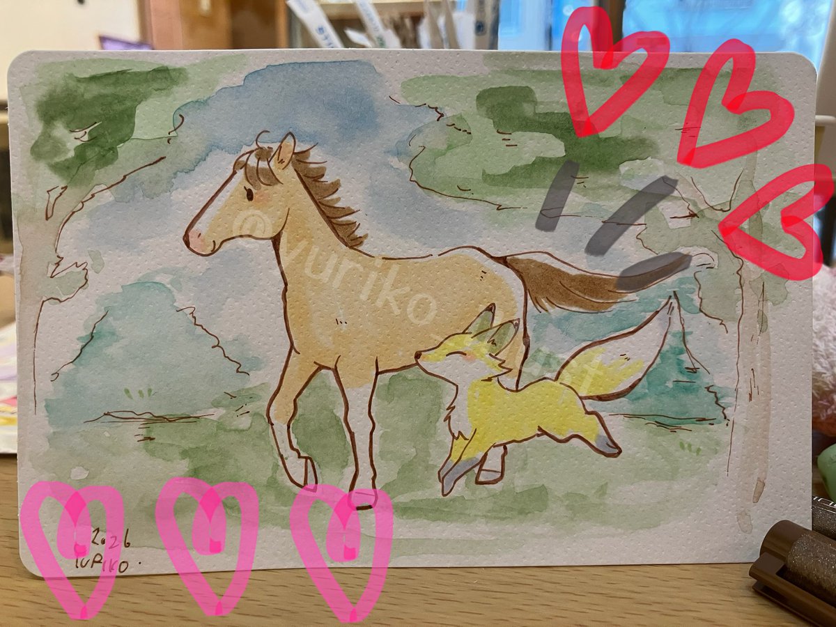 更に追納しました…🦊🐎
『馬と狐』野生バージョンと神バージョンです

#初午きつね展
