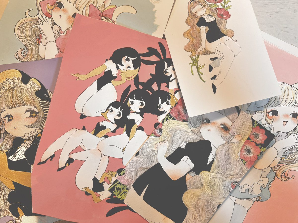 かわい子ちゃん達量産完了しました！まだサイズに切ってないけど！！
全部購入可能だし生で見れるよ🫶是非是非💋
 #ドローイングモール_vol3