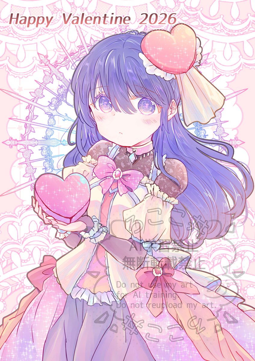 2026バレンタイン～～！！！ミュシャっぽく頑張ってみました！　#一次創作　#バレンタイン　#ろっこ録