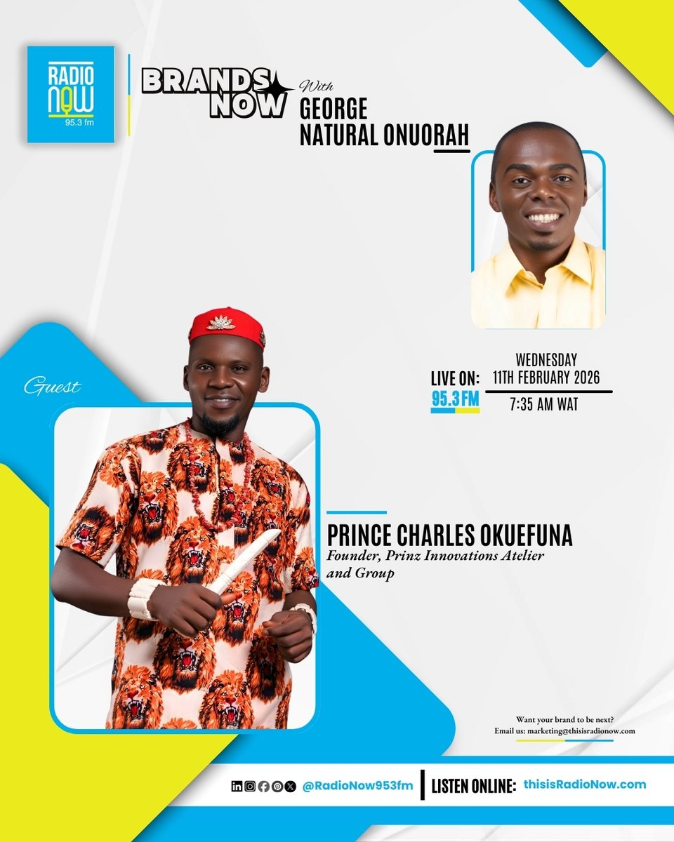 Up Next at 7:35 AM: Brands Now with George Natural Onuorah.

Prinz Innovations Atelier is redefining luxury African fashion with regal bespoke designs and bold craftsmanship. Tune in for insights.

Want your brand featured? 📩 marketing@thisisradionow.com
#AfricanFashion
