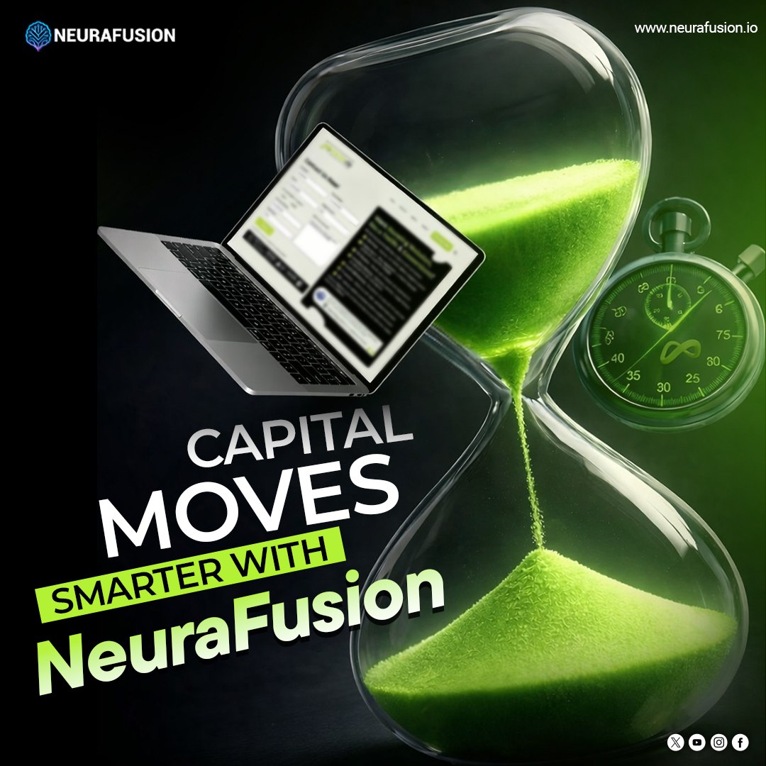 the_neurafusion's tweet image. ⏳ CAPITAL MOVES SMARTER WITH NEUROFUSION. 🧠

Time never waits.
Markets never sleep.
Capital flows to intelligence.

🤖 AI-driven decisions
📊 Real-time signals
⚡ Machine-speed execution

🌐Explore Now: neurafusion.io

#NeuraFusion #CryptoInnovation #BlockchainAI