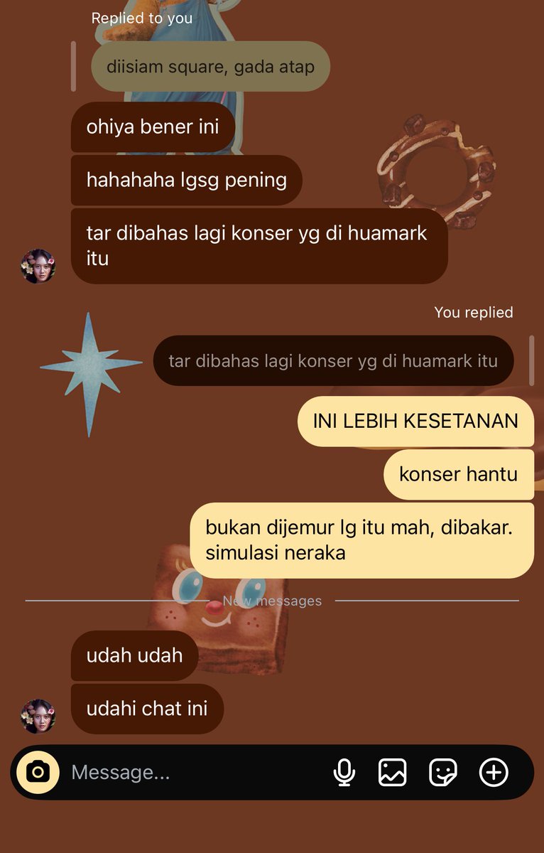 LUCU BANGET🤣 kalau skrng konser disitu lagi kayanya gua udh mimisan🤣 tp grgr konser ini kita jd berteman sampe skrng, walaupun itu konser dibahas mulu grgr kaya simulasi neraka🤣🤣🤣🤣🤣