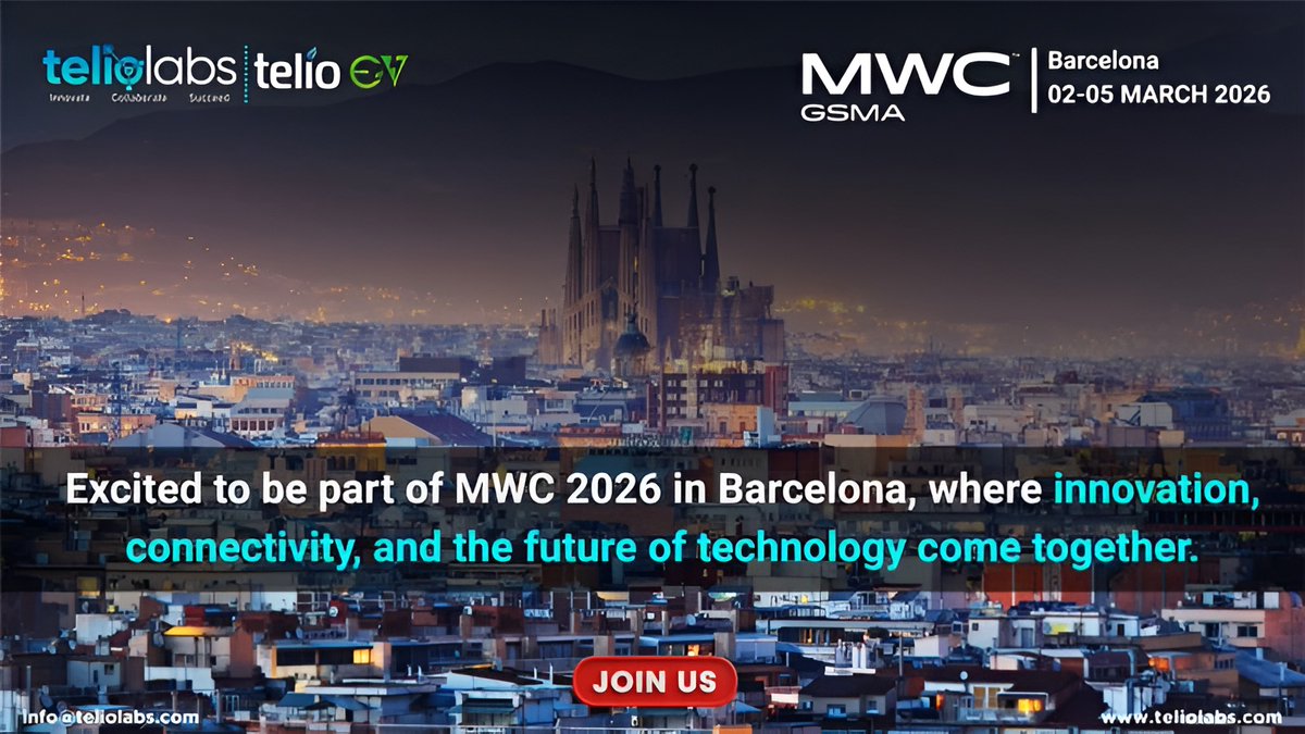 teliolabs's tweet photo. Teliolabs is heading to #MWCBarcelona 2026.
We’re bringing #QuantAI,our decision-intelligence platform helping enterprises turn real-time data into measurable business impact across OSS/BSS, operations &amp; CX.
Let’s connect at #MWC2026.
#Teliolabs #EnterpriseAI #TelecomAI #AI https://t.co/B7AxBOr3wg