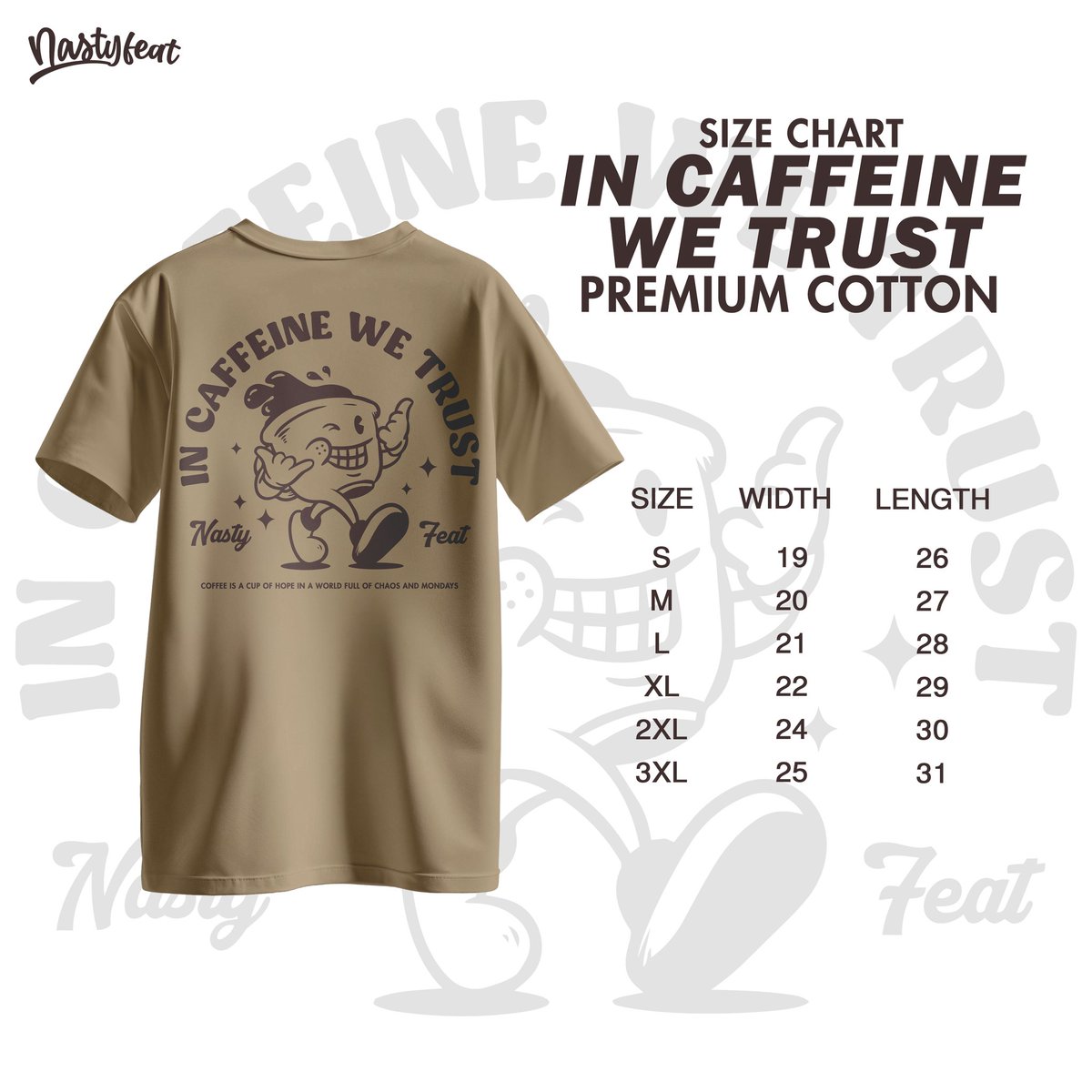 New batch of IN CAFFEINE WE TRUST Shirt! Bigger print. Better quality. New color. Preorder now! 

PREORDER LINK: forms.gle/SYBfm99LY8AzQf…