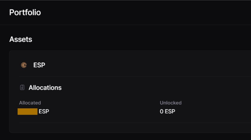 You can check your $ESP airdrop allocation from Magna's (Espresso's Airdrop Distributor service) website.

Head to: app.magna.so/portfolio
- Sign in with wallet