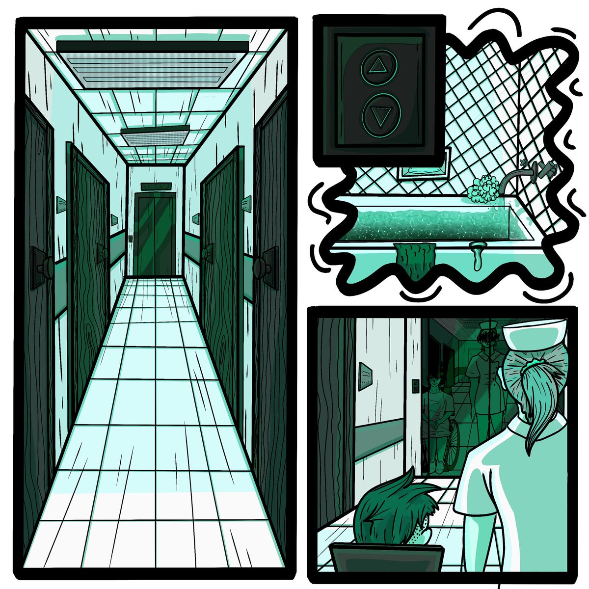 I finally finished this page of my comic. It was slowly killing me to finish this just the mount of work and what not. Now I understand why lots of comic artists do black and white of flat color when it’s just them working on a book. #comicbookart #procreateart #artworks