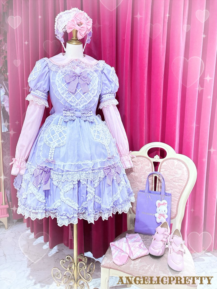 💜🎀Cupid Cafeワンピース🎀💜 …¥64,900- 透け感のあるオーガンジー