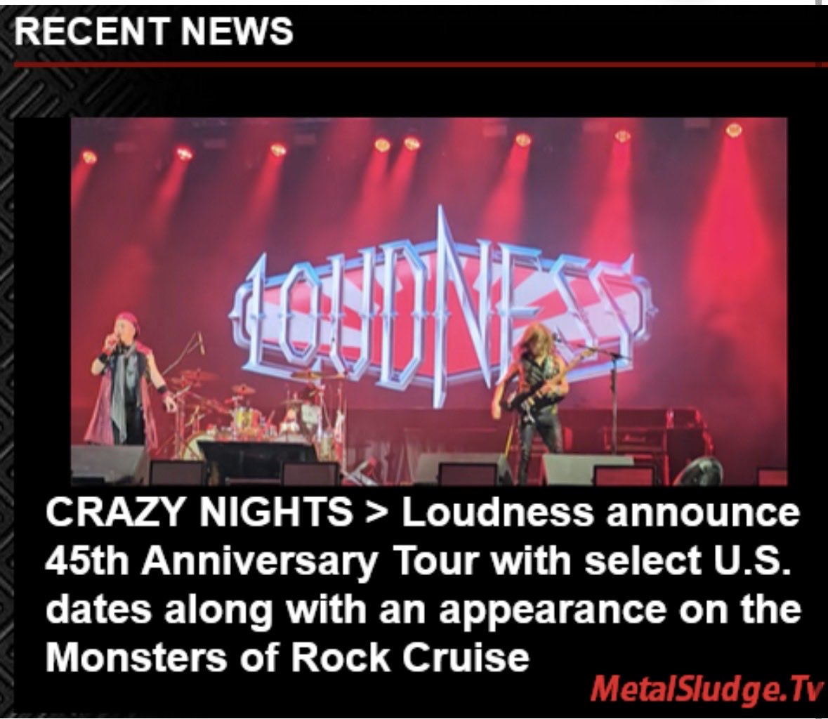 StevieTuff's tweet photo. CRAZY NIGHTS...
Loudness announce 45th Anniversary Tour with select U.S. dates along with an appearance on the Monsters of Rock Cruise
#loudness #akiratakasaki #minoruniihara #crazynights #japan #tokyo #thunderintheeast #metalsludge
https://t.co/ZzbotTdlDo https://t.co/SPjXPjKX9H