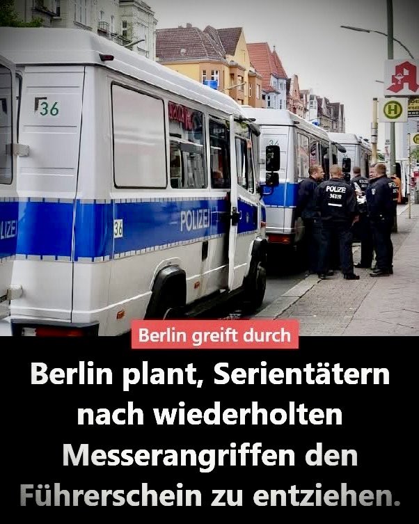 Berlin will Serientätern nach wiederholten Messerangriffen den Führerschein entziehen. Man muss sich das einmal vorstellen, während die Messerkriminalität in der Hauptstadt explodiert, setzt der Senat auf eine Scheinlösung.

Wer mehrfach mit dem Messer auf Menschen losgeht, dem