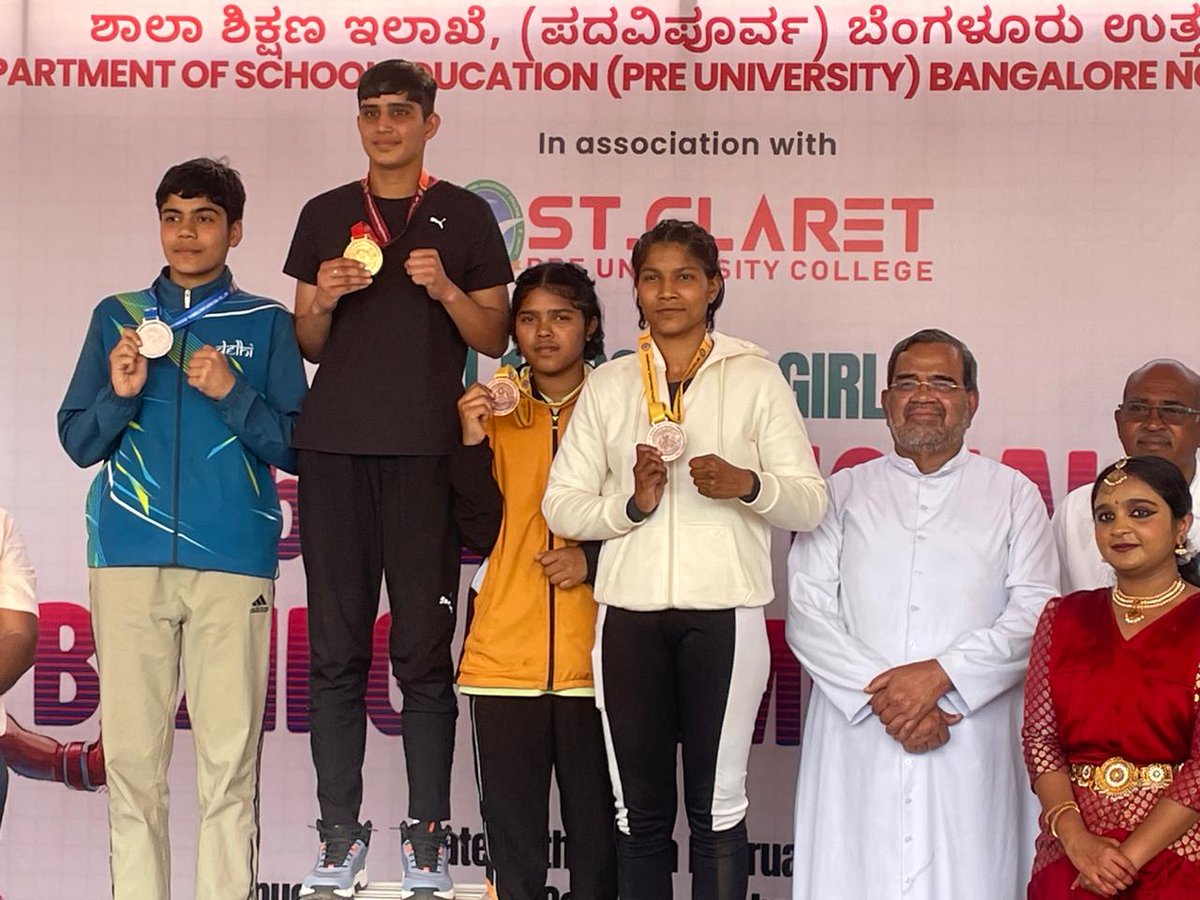 The 69th SGFI National Boxing Championship held at Bangalore from 4th- 9th Feb26, where JSSPS boxers won 3 medals :

🥈 Jasika Khess– 45 kg
🥈 Amisha Kerketta – 54 kg
🥉 Nita Rose Tiga – 57 kg

 JSSPS proud boxers continue to demonstrate fighting spirit &amp; excellence in the ring🥊