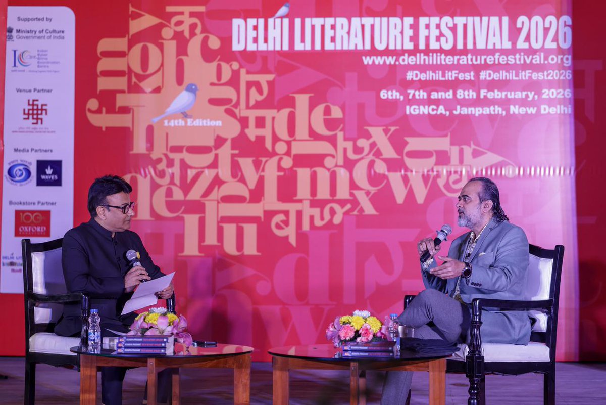 Prashant_Advait's tweet photo. Glimpses of Acharya Prashant’s Dialogue at the Delhi Literature Festival ✨

On 6 February, the 14th edition of the Delhi Literature Festival was inaugurated. On this occasion, a special dialogue between Acharya Prashant and Senior editor Rana Yashwant delivered a sharp and unsettling reflection on the directionlessness of the modern human being. After the literature festivals in Pune and Bhubaneswar, this marked Acharya Prashant’s third Lit Fest address in recent months. Despite Delhi’s biting cold, hundreds of people had gathered in the amphitheatre right from the beginning of the festival.

Rana Yashwant framed the questions in a way that made every listener feel they arose directly from their own lives. Each question stood before the audience like their own personal dilemma.

Acharya Prashant emphasized that today it is more important to speak about the ‘exploited’ than the ‘exploiter’: the individual who has unknowingly grown attached to his own chains. Referring to the Doomsday Clock, he warned how humanity seems determined to destroy, within just a few decades, a legacy shaped over billions of years of evolution.

The most intense and poignant moment of the dialogue came when the reference to Ibn Battuta and the human being’s eternal urge to explore was raised. Acharya Prashant remarked: the journey is not even worth beginning, because the traveller himself is not honest.

The audience remained deeply attentive throughout the session. The prolonged applause at the end reflected the profound impact of the dialogue.

The scene after the discussion was equally remarkable. While leaving, Acharya Prashant stopped at a bookstall where a large number of young readers gathered, eager for a conversation, an autograph, and a selfie. This evening at the IGNCA premises has become a distinct and memorable chapter in the history of the festival.

The videos of the dialogue will be shared soon.