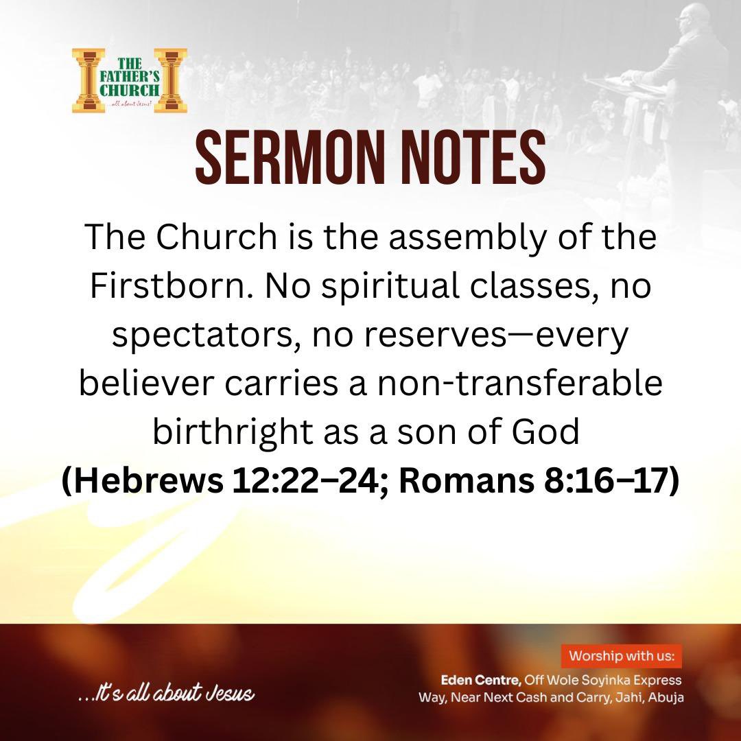 TFatherschurch's tweet photo. Sermon Notes ✍️✍️✍️✍️
#TheGospelOfTheKingdom
#ThyKingdomCome
#Sonship
#TheFathersChurch
#TheFathersChurchAbuja https://t.co/g0VtFYOEZ1