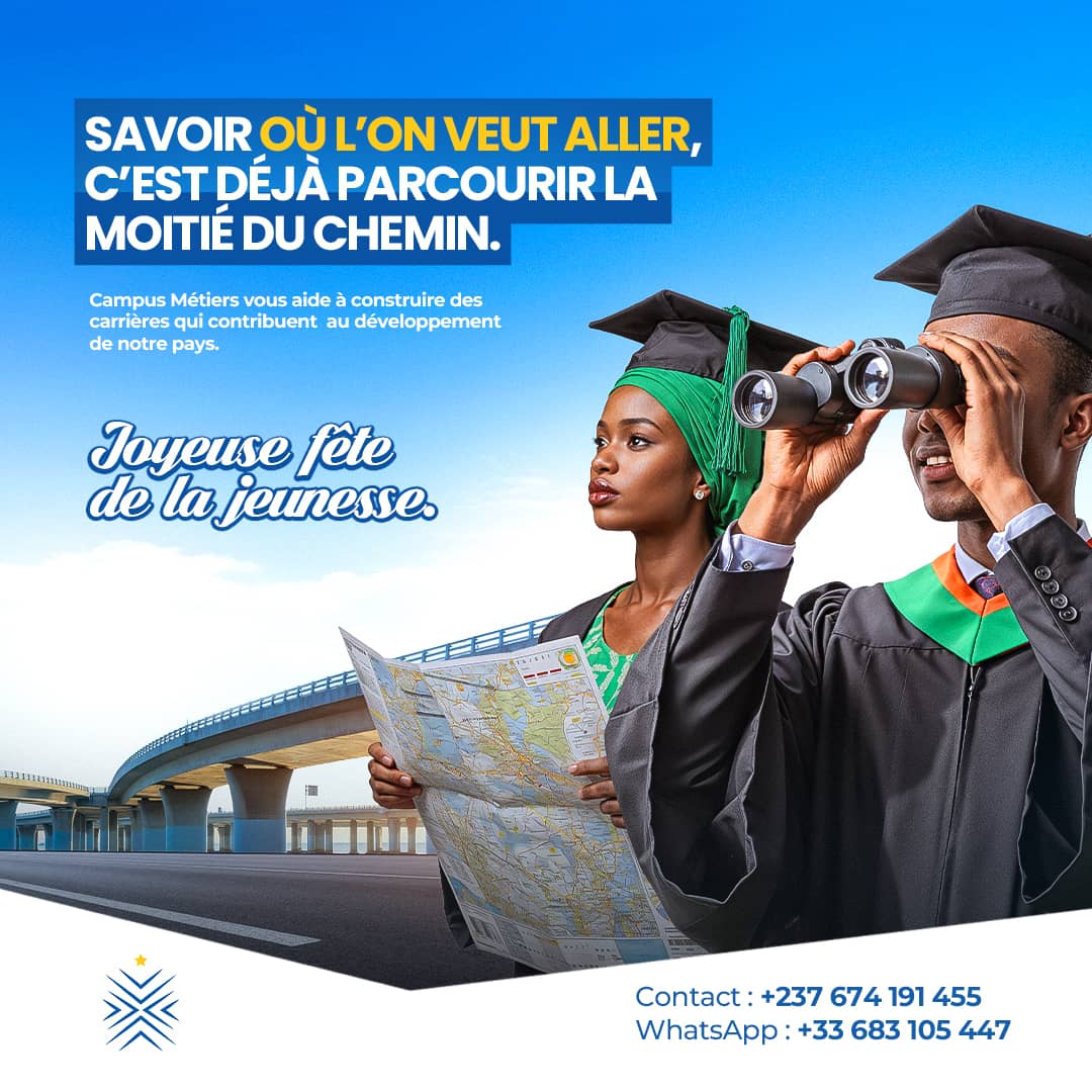 [ FR ] Savoir où l'on veut aller c'est déjà parcourir✈️ la moitié du chemin. Joyeuse fête de la jeunesse🇨🇲 

[ EN ]  Knowing where you want to go is already halfway✈️ to getting there. Happy Youth Day🇨🇲