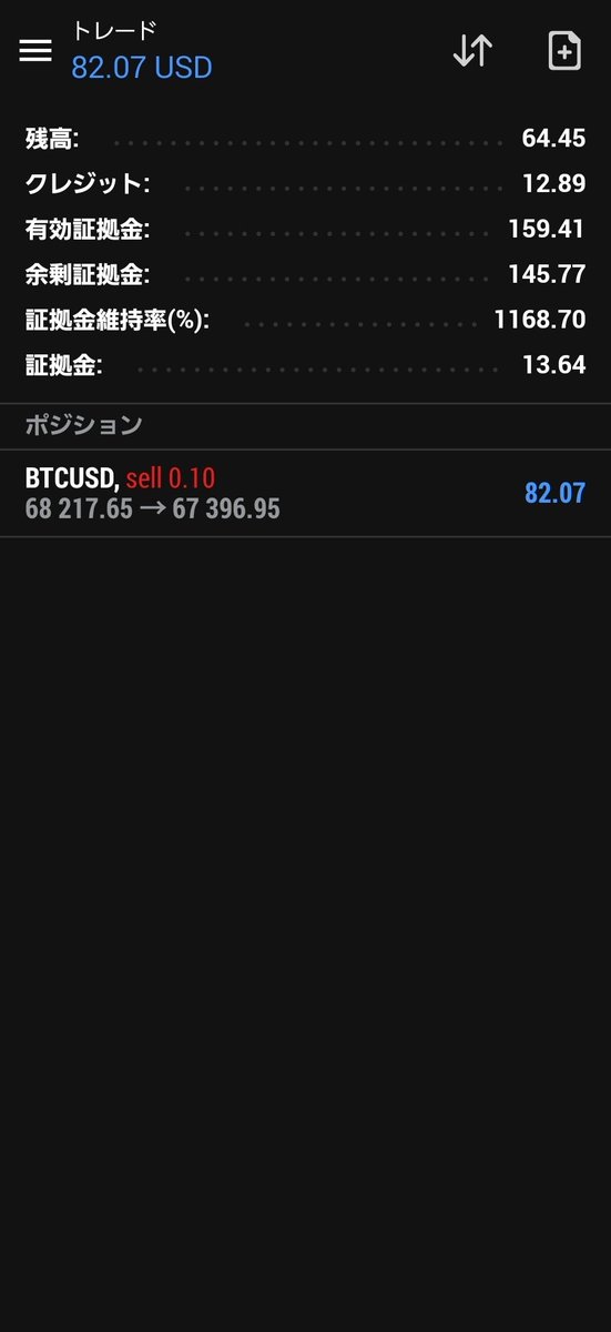 JIIKO2020FX's tweet photo. ビットコイン
下落再開と見てエントリーしています
そしてこのポジションはしばらく忘れます
目標は58,000$
安値更新
#１万円チャレンジ
#ビットコイン下落
#FX https://t.co/CThAAx694W