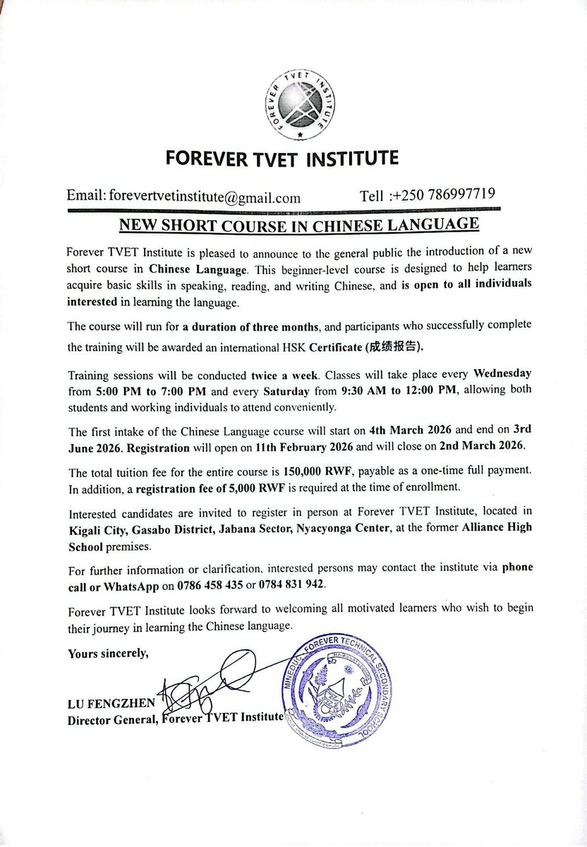 FOREVER TVET INSTITUTE tweet media