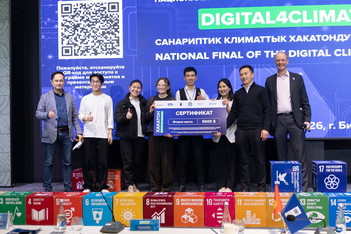 undpkg's tweet photo. 22 youth-led teams from across Kyrgyzstan showcased digital solutions to fight climate change at #Digital4ClimateKG! 🌱💡 From smart agriculture to water management, innovation is driving action.

👉 Read more &amp; meet the winners: https://t.co/EgGJGWUukW https://t.co/2gUrlwLNVu