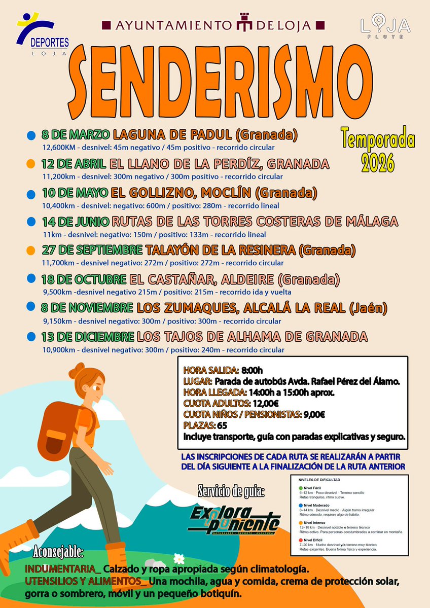 <a href="/lojadeportes/">Área de Deportes Loja</a> lanza su nueva Campaña de Senderismo 2026. Primera ruta el 8 de marzo LAGUNA DE PADÚL