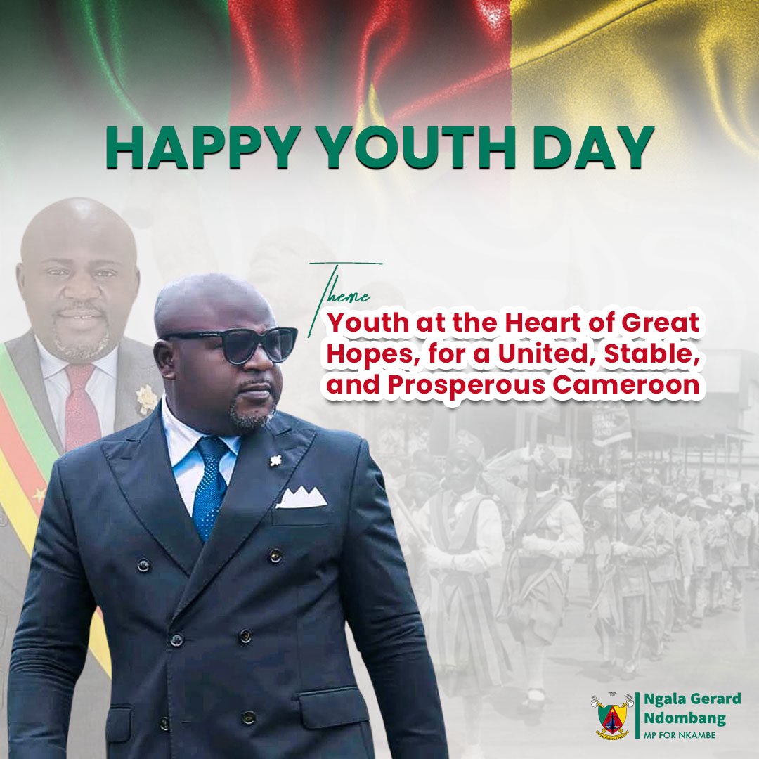 Happy 60th Youth Day to all Cameroonians 🇨🇲

As Honorable Ngala Gerard Esq.

#60thYouthDay #Cameroon #honorablengalagerard #Nkambe #cameroun