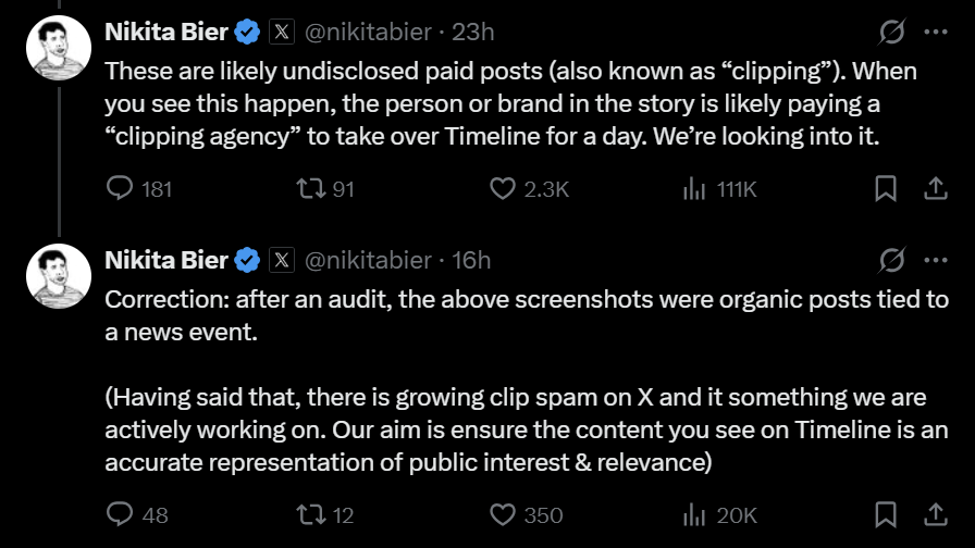 JUST IN: <a href="/nikitabier/">Nikita Bier</a> just demonstrated in real time why social sentiment analysis is broken.

he couldn’t tell organic from paid, and neither can the algorithm.

that’s exactly why we built Based.