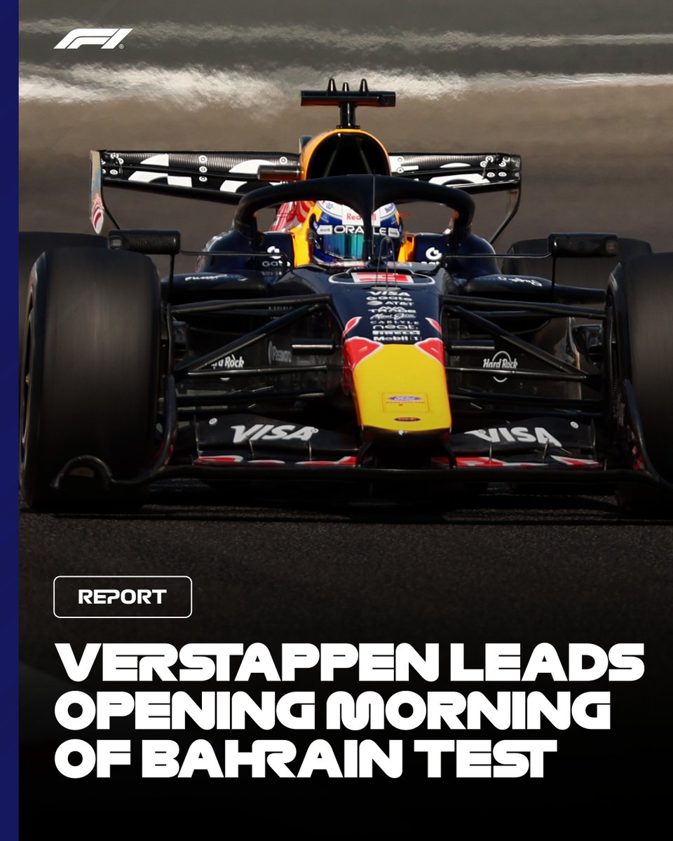 Max Verstappen tops opening #F1Testing session in Bahrain

Full details 👉 f1.com/2026-Testing-W…

#F1