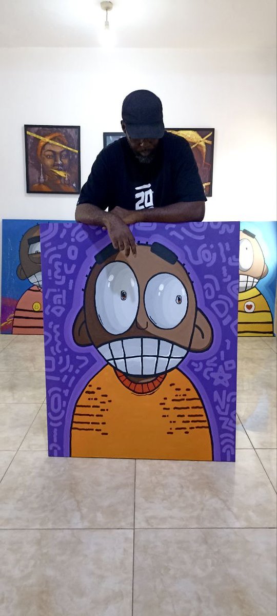 partikles's tweet image. Painting Alert‼️
Ye Suro Series
Please tell your collector friends 

Odd sizes, Acrylic on Canvas (2025)
$200-$800
The series talks about facing your fears and challenges. It's rather a parody on fear as the characters look scared or scary (depending on how you view them).