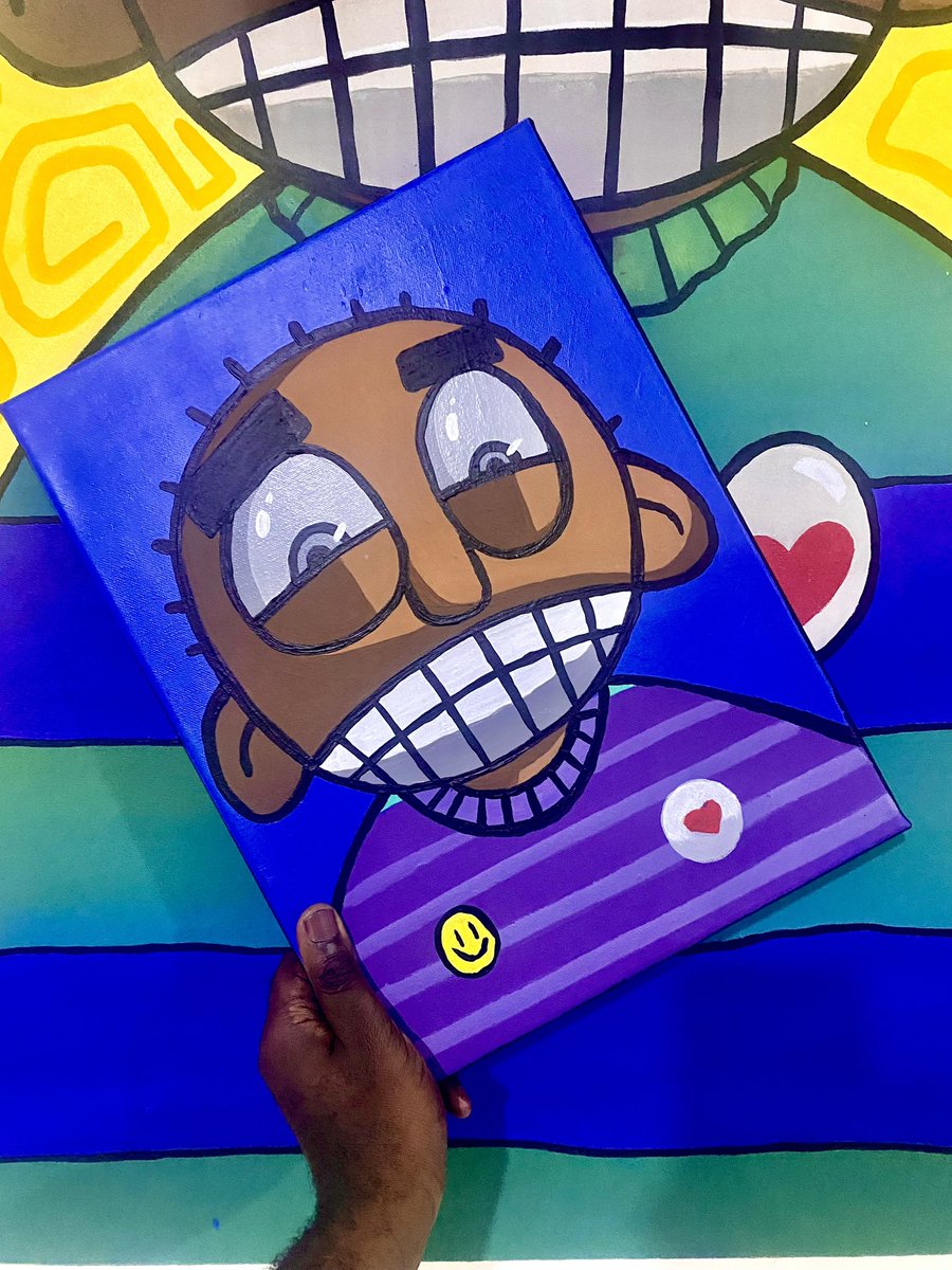 partikles's tweet image. Painting Alert‼️
Ye Suro Series
Please tell your collector friends 

Odd sizes, Acrylic on Canvas (2025)
$200-$800
The series talks about facing your fears and challenges. It's rather a parody on fear as the characters look scared or scary (depending on how you view them).