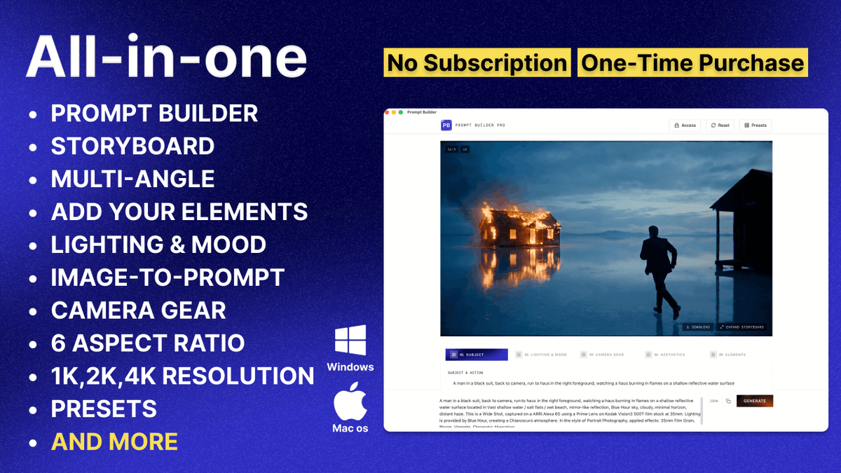 abdullahQomer's tweet photo. Stop stacking “ultra detailed, 8k, cinematic”.
Start thinking in shots.

I built a prompt builder for Nano Banana Pro that structures prompts.

Multi-angle results instantly became consistent.

Download: 
https://t.co/BS38ui1mPw

#NanoBananaPro #Gemini #PromptEngineering https://t.co/khvxvdCudP