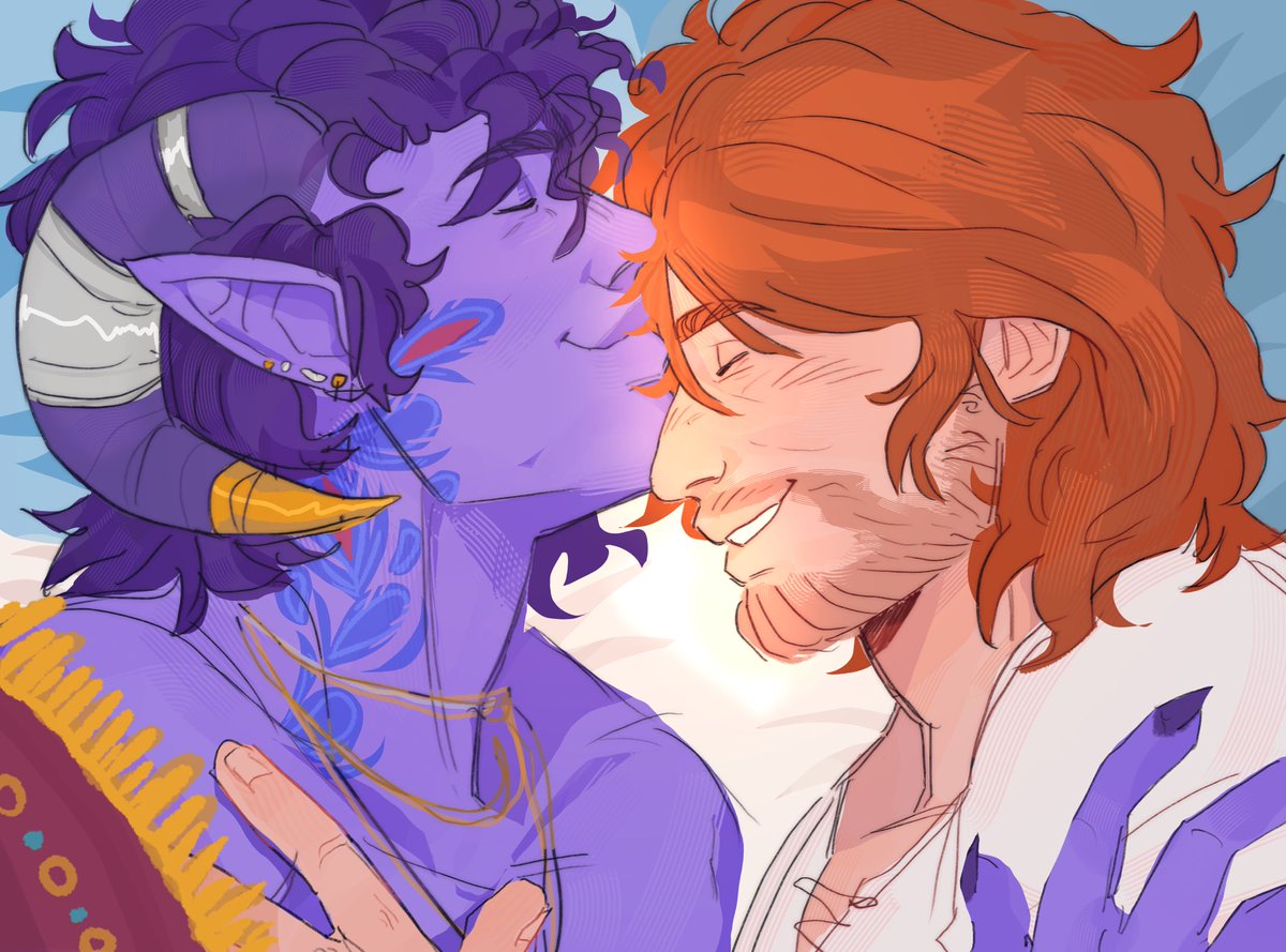 good morning kiss for caleb and mollymauk heheheh 

#criticalrole #themightynein #widomauk 🎭🐱