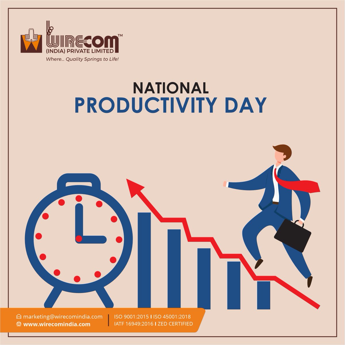 WirecomIndia's tweet photo. On National Productivity Day, we celebrate the power of efficiency, precision, and continuous improvement across all sectors. The primary goal is to encourage, generate, and promote productivity awareness.

#nationalproductivityday #productivitymatters #npcindia #efficiency https://t.co/5yKJXItJc1
