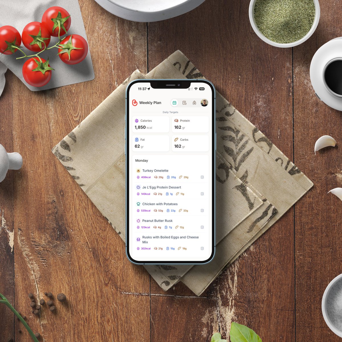 tsamoudakis's tweet photo. For months, I used ChatGPT to plan my meals. Describe my products, set my macro goals, and get a weekly plan. It worked surprisingly well.

Until I realized I was redoing the same thing every few days. From scratch. Every time.

So I built an app to fix it. 🧵 https://t.co/FEJ6tdW4YT
