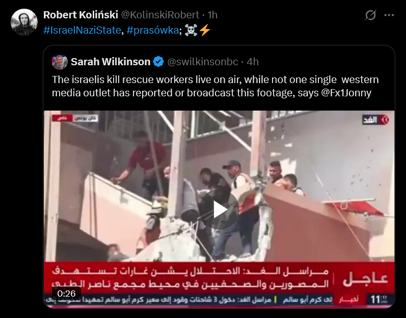 KolinskiRobert's tweet photo. @__Lewica Czy ten syjonistyczny wycieruch i donosicielka na Polaków @AM_Zukowska wspomniała coś może o żydowskich oprawcach Polaków, Palestyńczyków i np. tym ludobójcy Netanyahu? Jaki ma stosunek do tego zbrodniarza i terrorystycznego 🇮🇱, ten załgany a pazerny kocmołuch? #tePytania; ☠️⚡️ https://t.co/HFB6VNOjKo