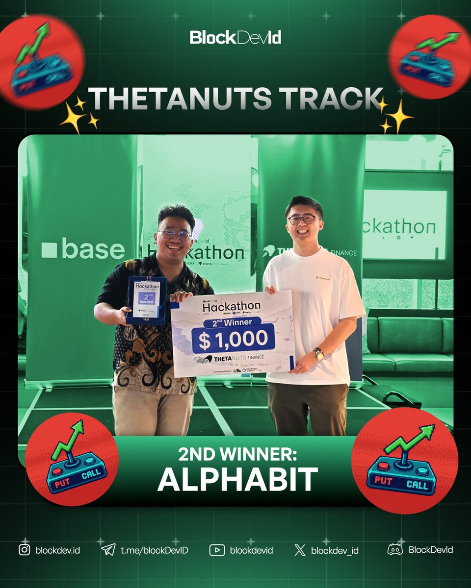 blockdev_org's tweet photo. Winners of @ThetanutsFi Track
🥇 1st Place: Nuts Arena
🥈 2nd Place: Alphabit
🥉 3rd Place: Vultara https://t.co/USTJUxZR8y