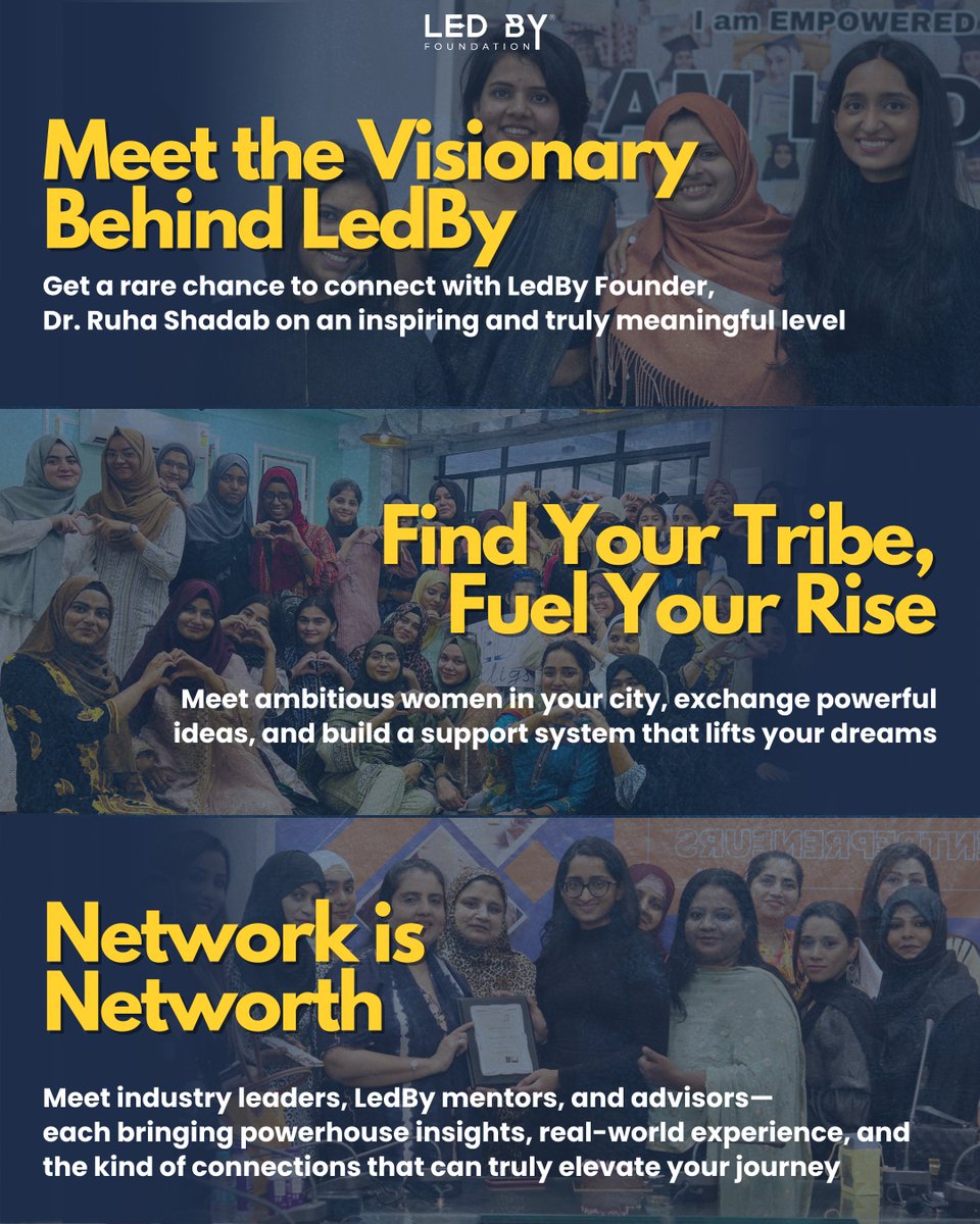 🔥LedBy Connect in Aligarh🔥

LedBy Foundation invites you to a special gathering with our Founder, Dr. Ruha Shadab, bringing together mentors, advisors, allies, and our vibrant community for meaningful conversations and powerful learning

✅ RSVP HERE: forms.gle/fCQDFeofLLCwoV…