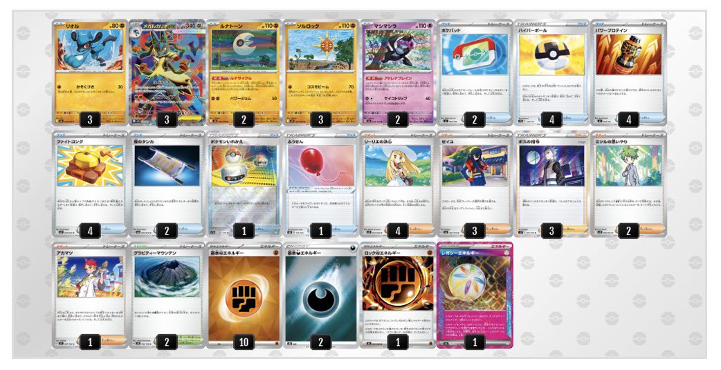 シティシーズン3バトロコ津田沼
使用マシラルカリオ
15位
1.Nゾロ⭕️
2.ディアンシー❌
3.カミツオロチ⭕️
4.メガニウム⭕️
5.バシャドラパ❌
6.ボムドラパ⭕️

練習時間なすぎてカードパワー頼ってしまったけど、ルカリオ普通に愛着湧いてしまったのでしばらく使います笑笑