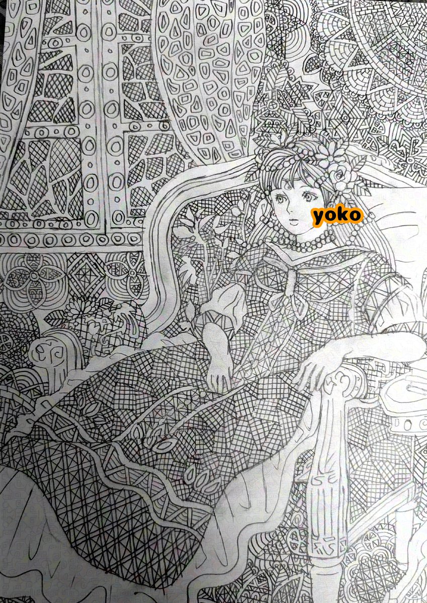 描いた絵です✨️ 完全手描きの絵画です♪ 色塗りは後で塗らせていただ