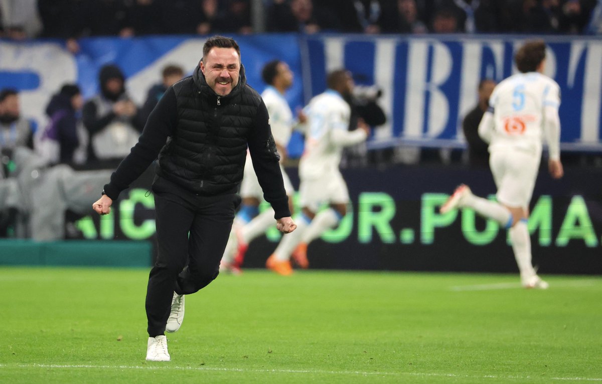 2.26 - Buts marqués par match toutes compétitions confondues par entraîneur de Marseille depuis 1945 (min. 3 matches) :

Giuseppe Zilizzi (1947-1949 &amp; 1958), 2.51
👋Roberto De Zerbi (2024-2026), 2.26
Lucien Leduc (1970-1972), 2.24

Ciao.