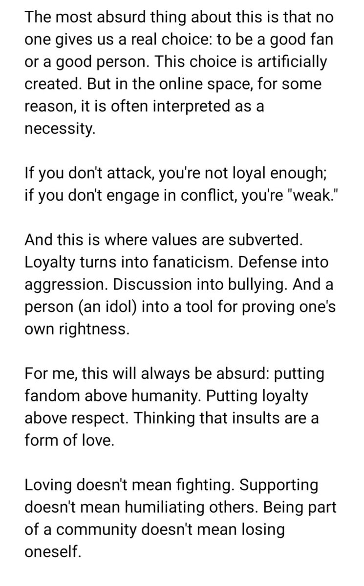 ShuKyeomSpace's tweet photo. The last few days have shown how easily humanity can be lost in attempt to win something, but true maturity begins when a person is able to say, "This is important to me. But I won't let it rob me of my dignity."

Stan culture is supposed to be fun, but you keep ruining it https://t.co/sO4ncarOHo