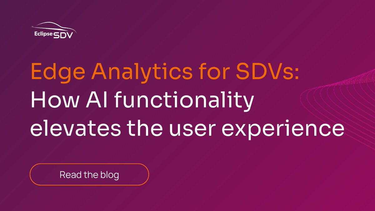 SDVeclipse's tweet photo. Why edge analytics matters for SDVs 🚗💡

Get real-time alerts on deployment issues and improve user experience without flooding the cloud.

Learn more in this interview with Oliver Kral (Elektrobit): https://t.co/4zBIRv3bPl

#opensource #EdgeAnalytics #EclipseSDV https://t.co/ijnMbQbyD8